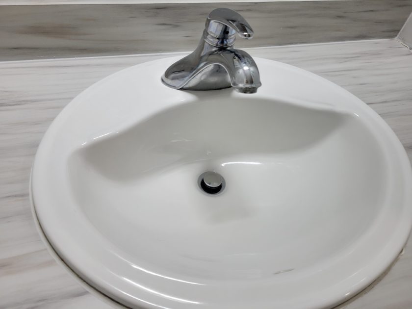 clean bathroom sink