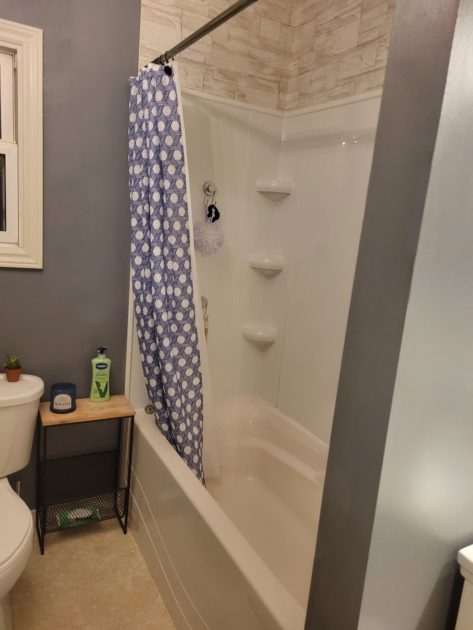 clean bathroom view of shower