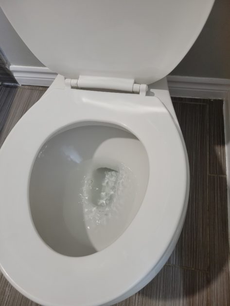 cleaned bathroom view of clean toilet