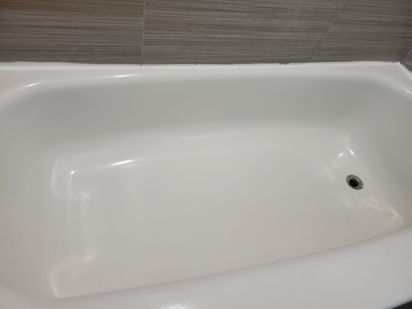 cleaned bathroom view of cleaned bathtub